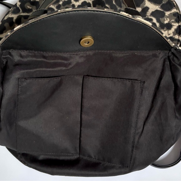 Animal Printed Textured Corduroy Oversized Half Moon Rounded Satchel Crossbody - Picture 12 of 13